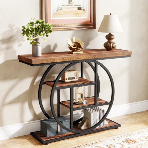 Four-Tier Industrial Console Table