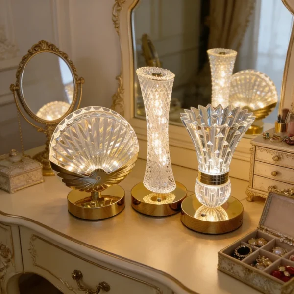 Touch-Control Crystal-Style Table Lamp